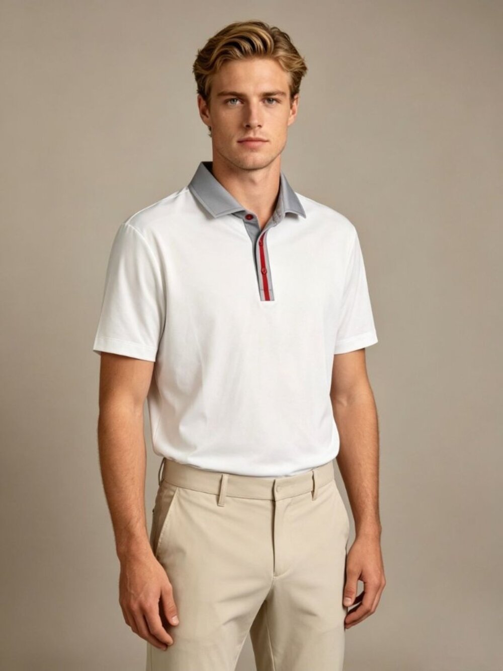 NWOT Redvanly Golf Polo Shirt Mens White Short-Sleeved Size M